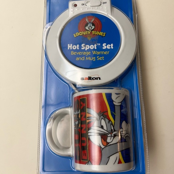 NEW! Vintage Looney Tunes Hot Spot Set Warmer Coffee Mug 1998 Bugs Bunny Mug - Picture 1 of 2